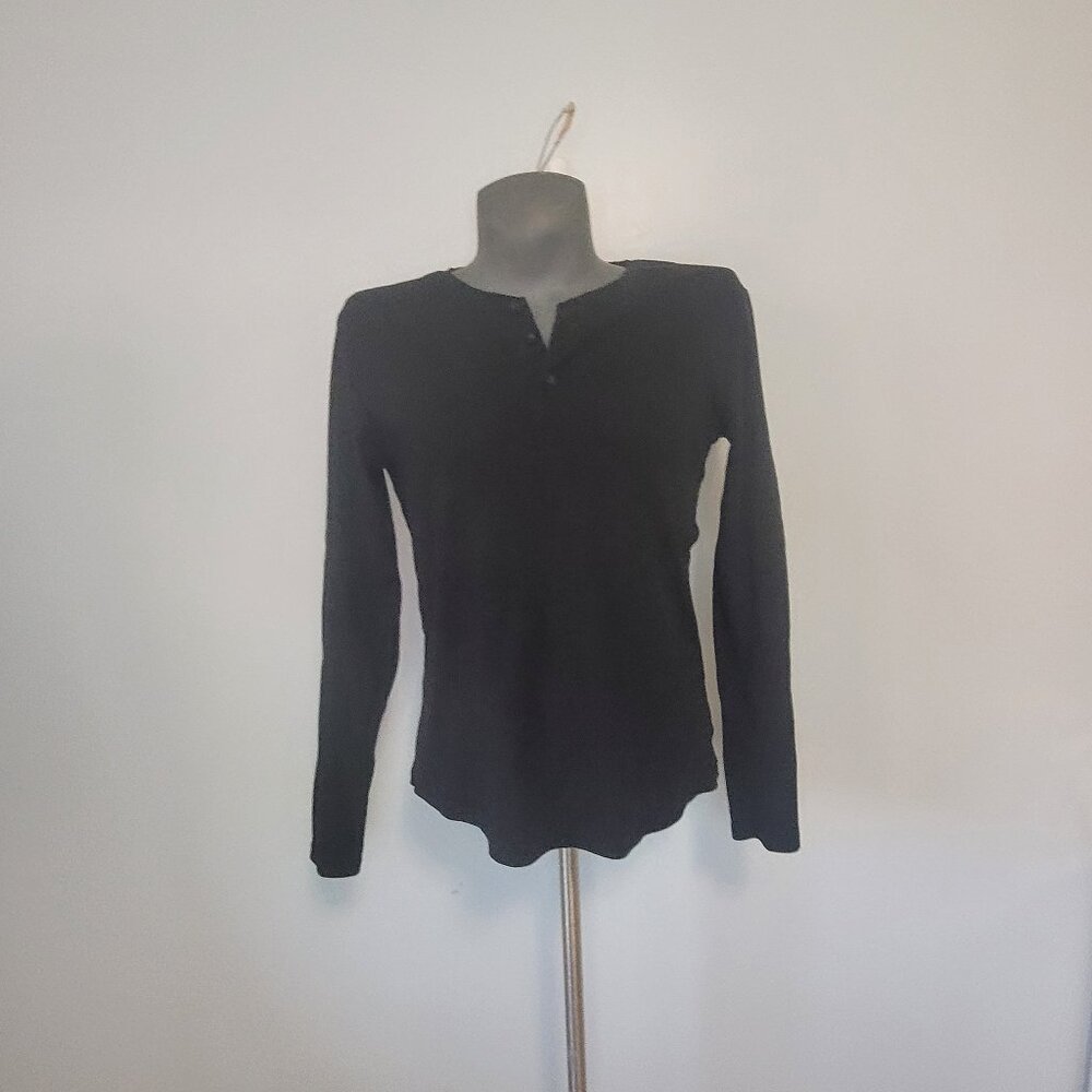 Frank & Oak Men's Long Sleeve Henley Waffle Knit Top  Size L